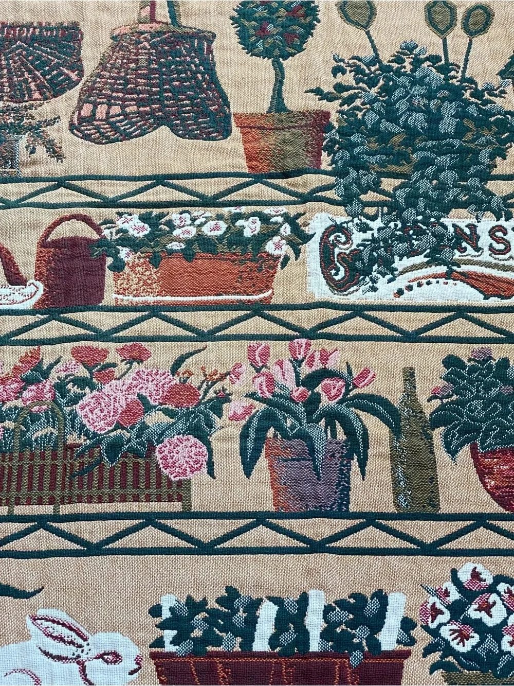 Vintage Goodwin Weavers Garden Seeds Tapestry Throw